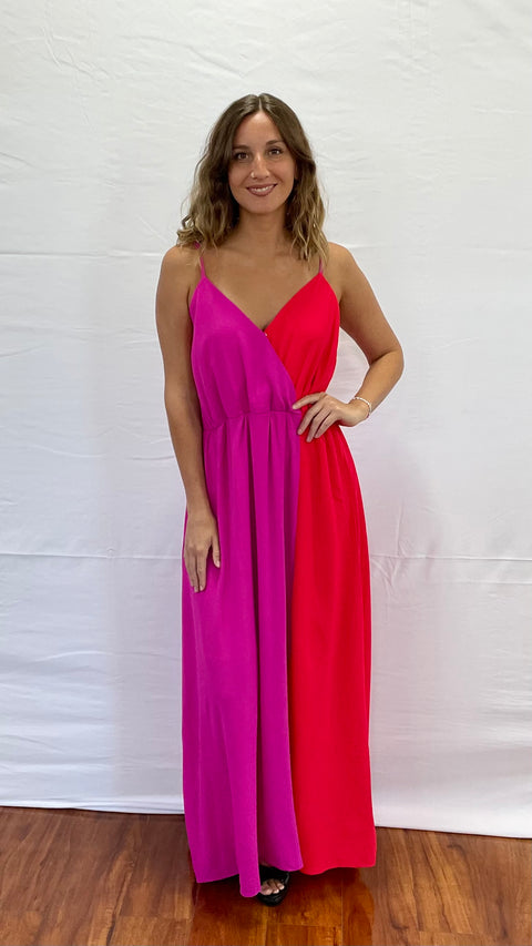 Vestido USA Duo Rojo Fucsia