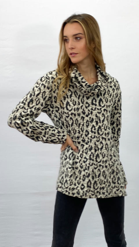 Sweater Ofelia Print Blanco con Negro