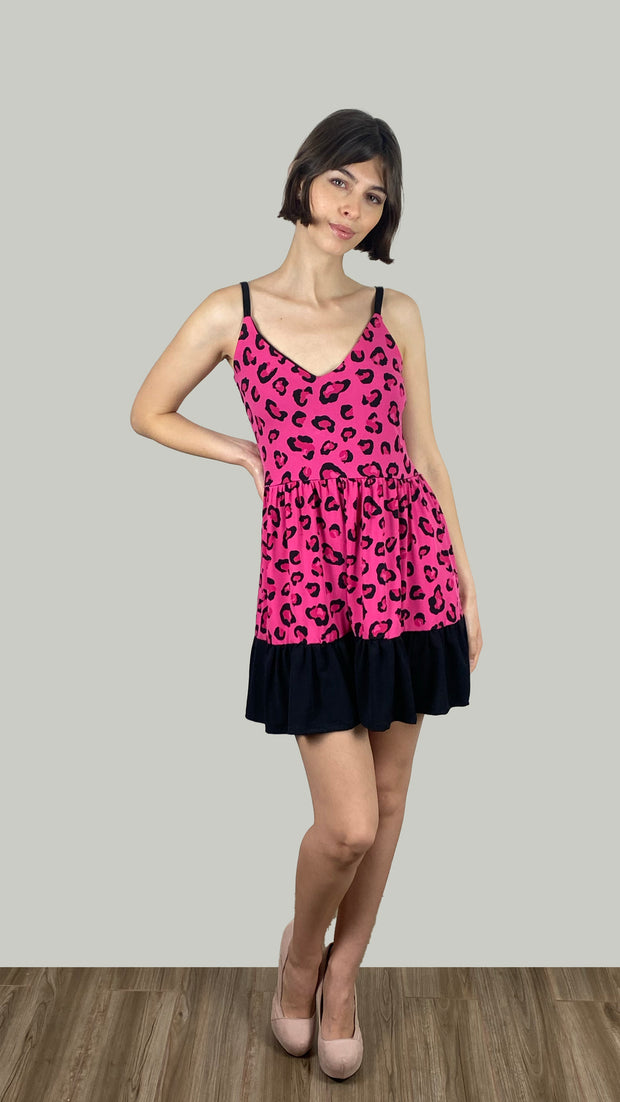 Vestido Vilma Print Fucsia