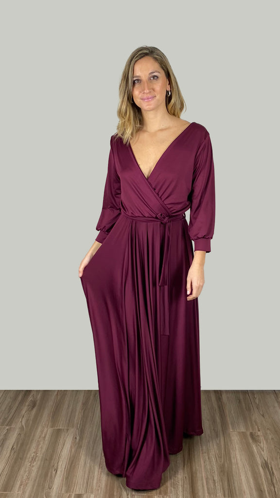 Vestido Marisol Burdeo