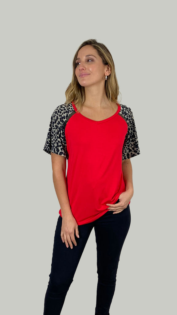 Polera Noor Roja Print