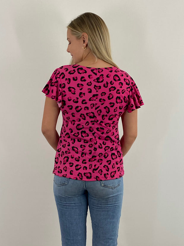 Polera Carmen Print Fucsia