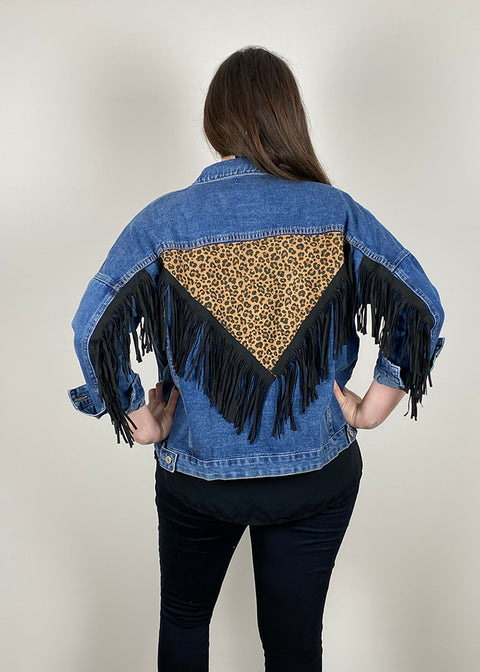 Chaqueta Flecos Tarja Azul