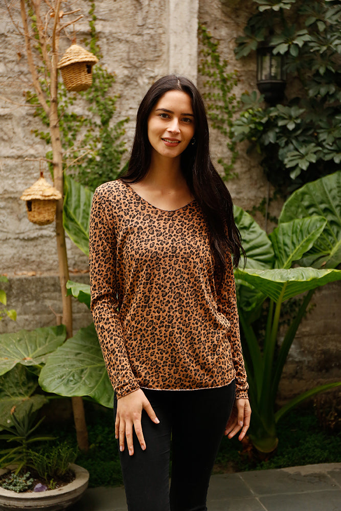 Polera Caterina Print Café